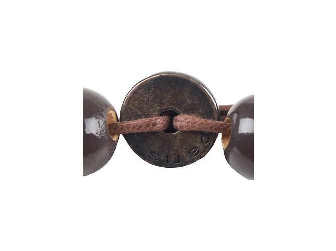 Autre Marque Collana di perle di legno di Nathalie Costes Marrone - vista 3
