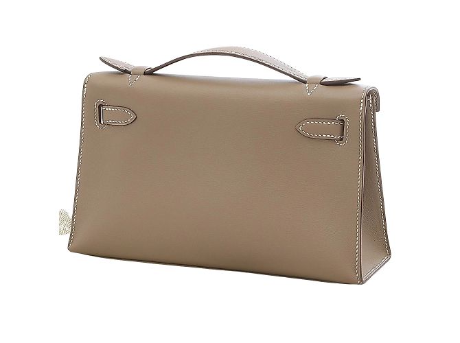 Hermès Kelly Clutch Grigio - vista 2