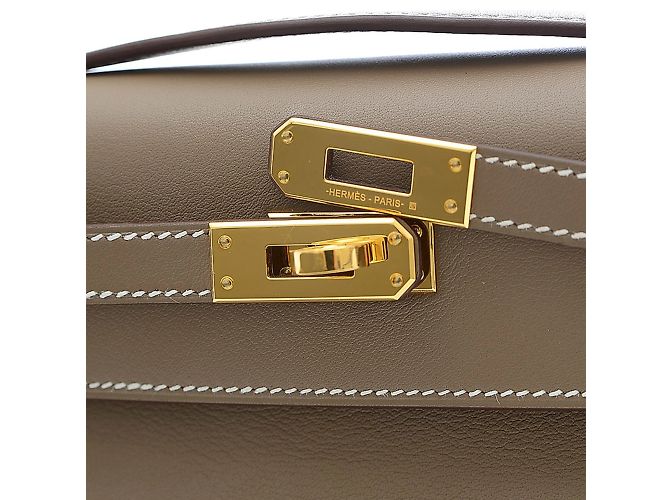 Hermès Kelly Clutch Grigio - vista 6