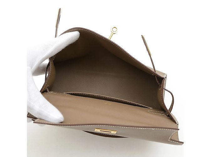 Hermès Kelly Clutch Grigio - vista 9