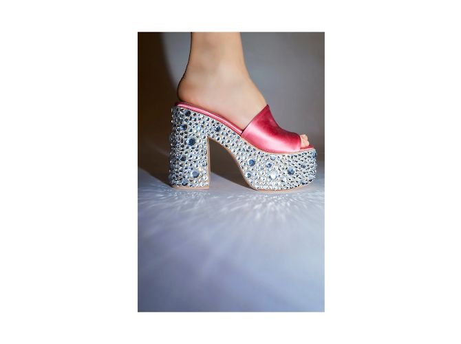 Autre Marque Haus of Honey Croco Crystal Mule Rosa - vista 2