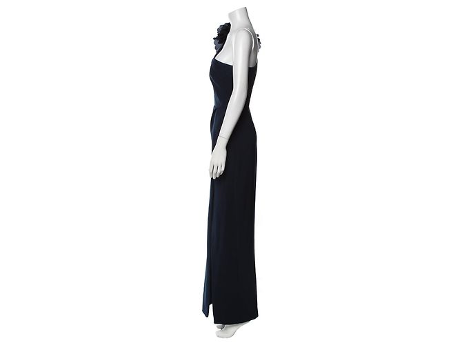 Marchesa Tintenblaues Abendkleid – einschultrig Dunkelblau - Ansicht 2