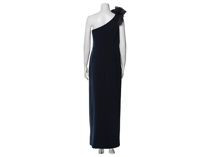 Marchesa Tintenblaues Abendkleid – einschultrig Dunkelblau - Ansicht 3