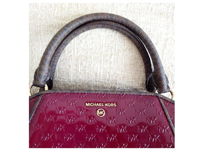 Borsa Michael Kors Cleo Bordeaux in vernice Bordò - vista 5