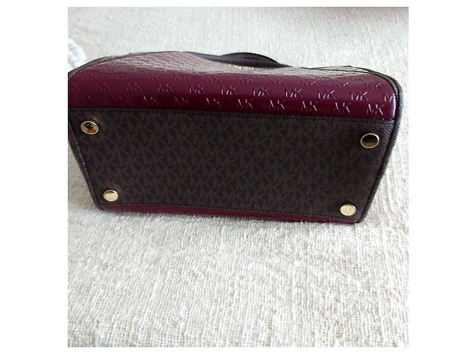 Borsa Michael Kors Cleo Bordeaux in vernice Bordò - vista 6