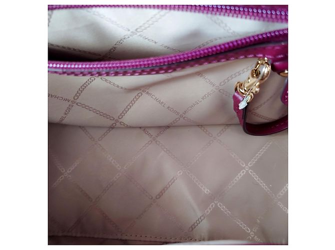 Borsa Michael Kors Cleo Bordeaux in vernice Bordò - vista 9