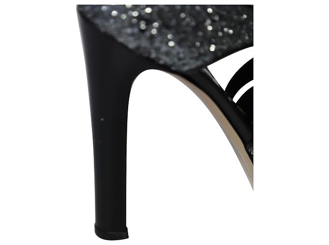 Tacchi Miu Miu con plateau in glitter argento Metallico - vista 10