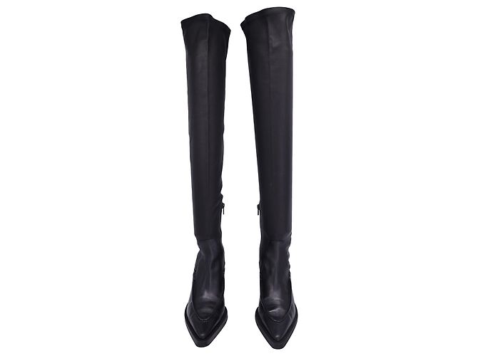 Khaite Charleston Overknee-Stiefel aus schwarzem Kalbsleder - Ansicht 2