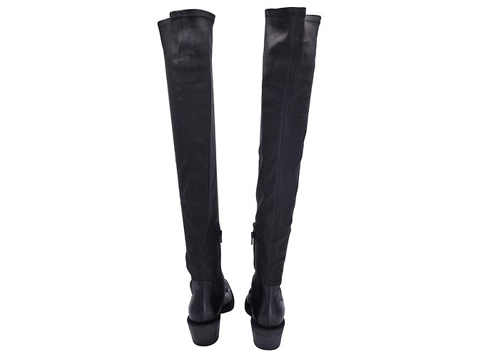 Khaite Charleston Overknee-Stiefel aus schwarzem Kalbsleder - Ansicht 3