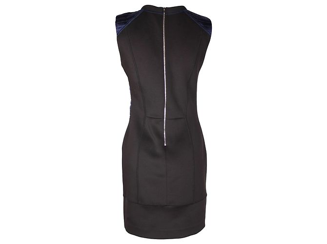 Minikleid mit Farbblockmuster von Sandro aus schwarzem Polyester - Ansicht 3