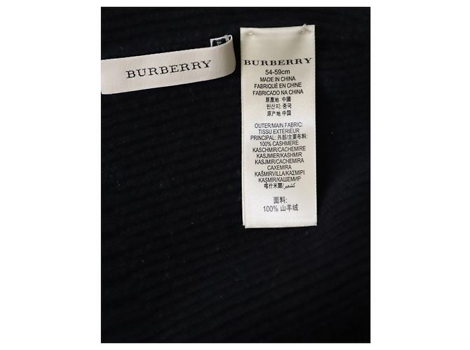 Gorro de malha Burberry em caxemira preta Preto - vista 7