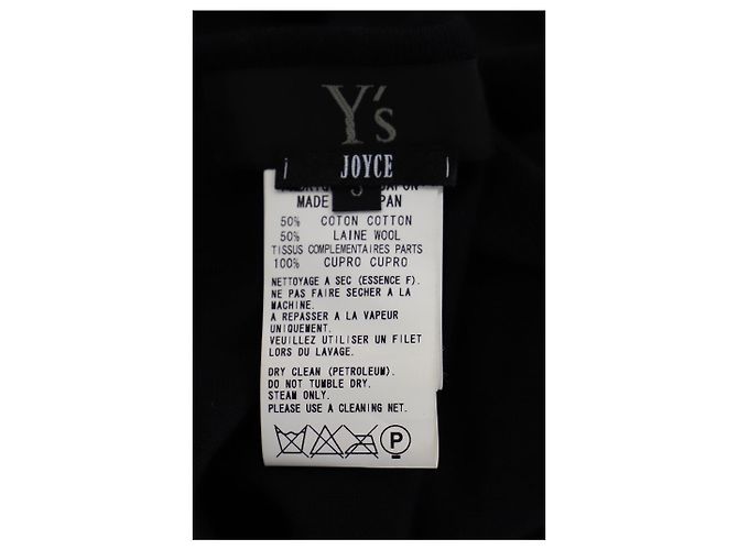 Y's by Yohji Yamamoto Asymmetrisches Langarm-Top aus schwarzer Baumwolle - Ansicht 3