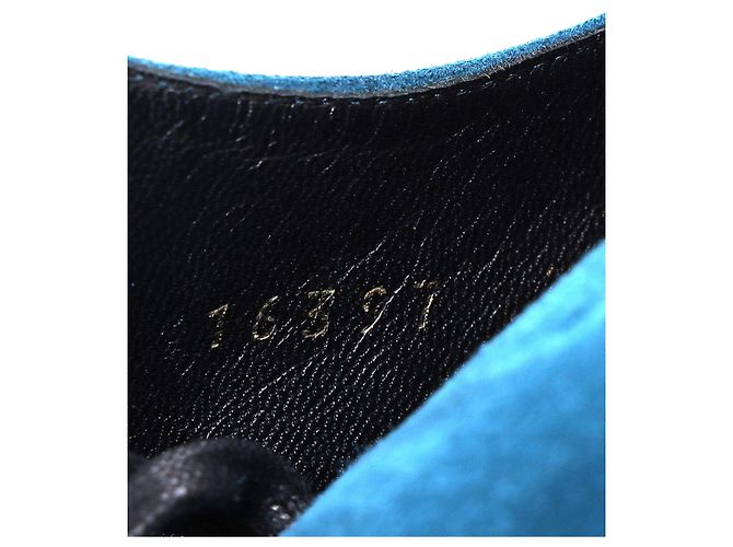 Stringate con tacco Dolce & Gabbana in pelle scamosciata turchese - vista 8