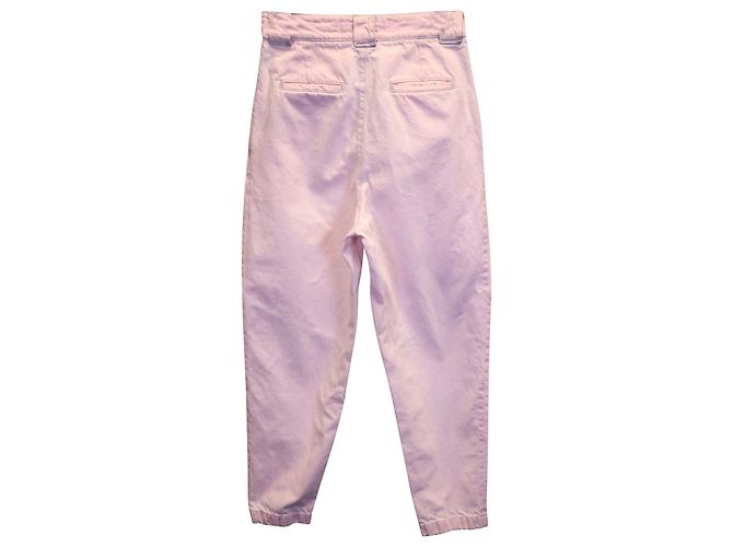 Pantalones cónicos plisados de cintura alta Iro en denim de algodón rosa - vista 2