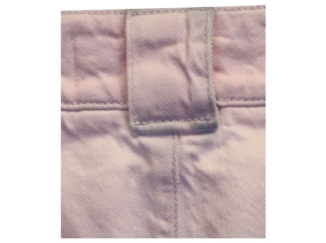 Pantalones cónicos plisados de cintura alta Iro en denim de algodón rosa - vista 3