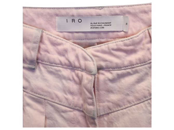 Pantalones cónicos plisados de cintura alta Iro en denim de algodón rosa - vista 4