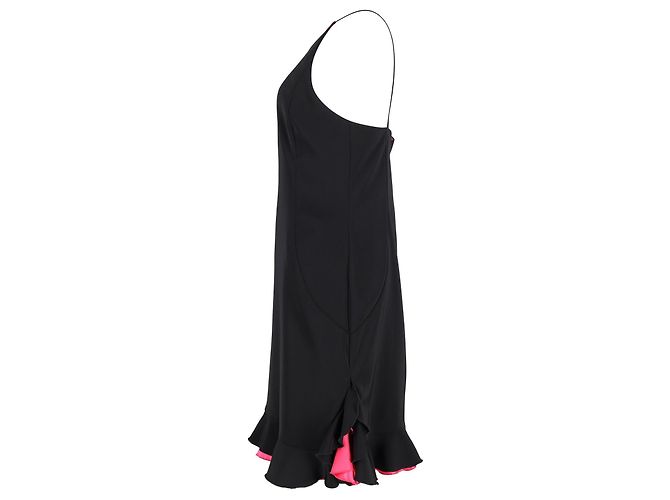 Vestido Joseph com bainha cruzada em dois tons em seda preta Preto - vista 2