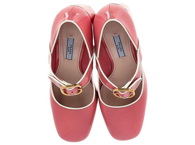Décolleté Prada Mary Jane in vernice rosa - vista 5