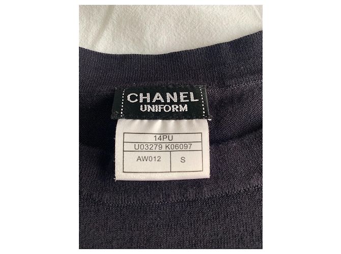Top Chanel de algodón negro con mangas 3/4 - vista 3