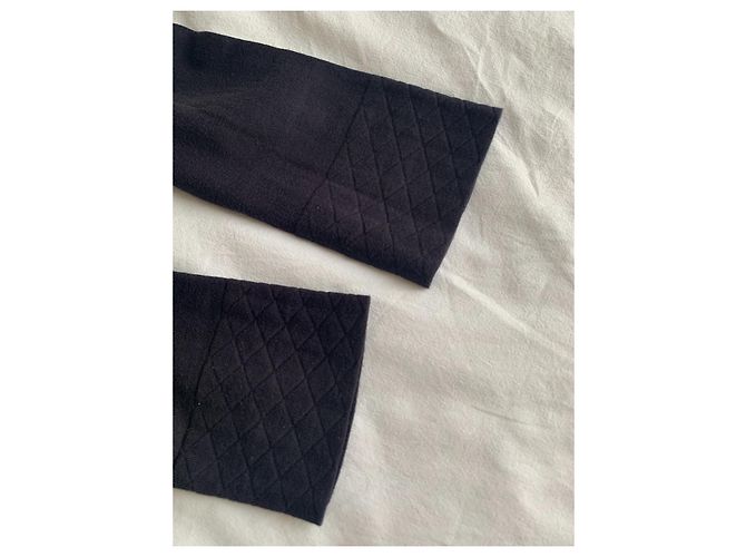 Top Chanel de algodón negro con mangas 3/4 - vista 6