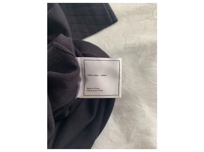 Top Chanel de algodón negro con mangas 3/4 - vista 9