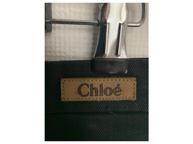 Saia Chloé preta de algodão com efeito denim Preto - vista 2