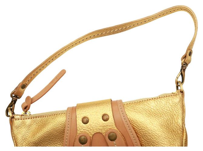 Hogan Pelle Oro Beige Det. Borsa a tracolla con cerniera Borsa superiore D'oro - vista 10