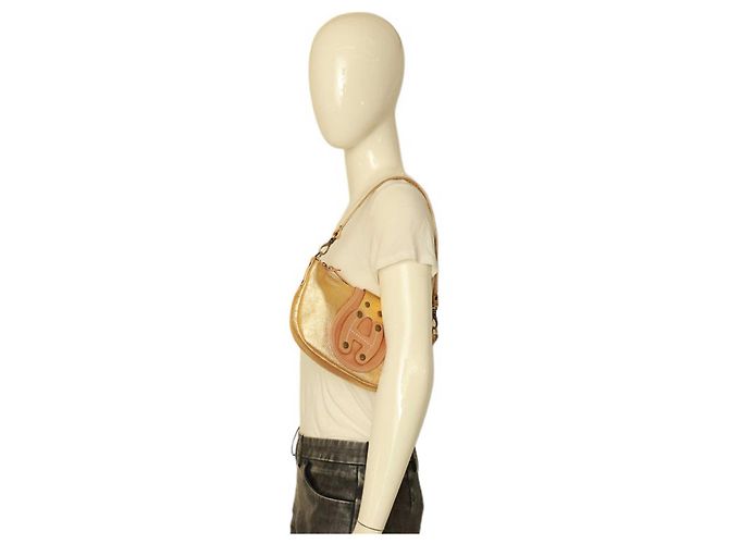 Hogan Pelle Oro Beige Det. Borsa a tracolla con cerniera Borsa superiore D'oro - vista 11