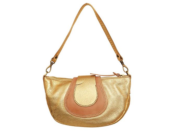 Hogan Pelle Oro Beige Det. Borsa a tracolla con cerniera Borsa superiore D'oro - vista 2