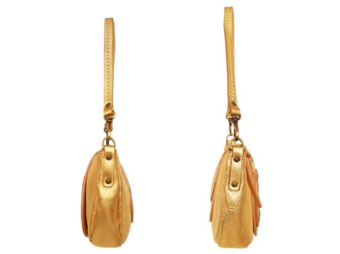 Hogan Pelle Oro Beige Det. Borsa a tracolla con cerniera Borsa superiore D'oro - vista 3