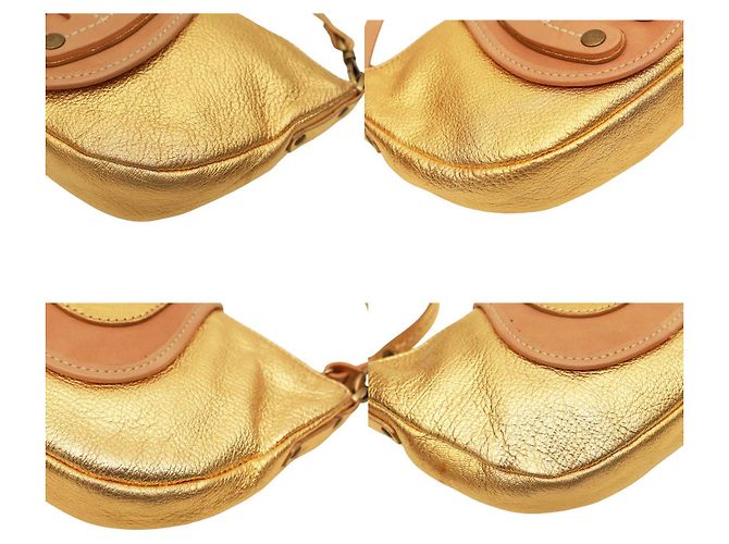 Hogan Pelle Oro Beige Det. Borsa a tracolla con cerniera Borsa superiore D'oro - vista 5