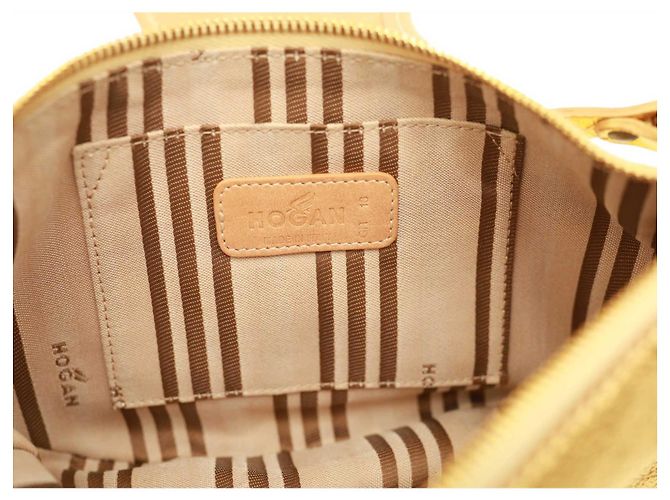 Hogan Pelle Oro Beige Det. Borsa a tracolla con cerniera Borsa superiore D'oro - vista 8