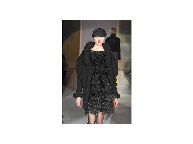 Autre Marque 6267 Mit Federn besticktes Kleid Schwarz - Ansicht 2