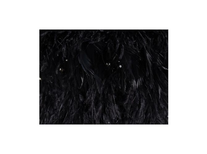 Autre Marque 6267 Mit Federn besticktes Kleid Schwarz - Ansicht 4