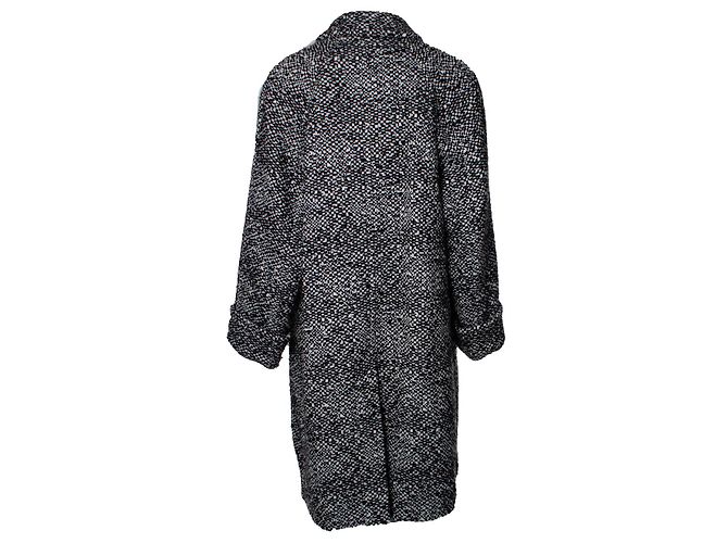 Chanel, Wool tweed sequinned coat Black - view 3