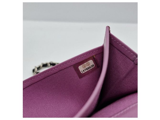 Carteira Chanel com corrente Timeless Classique acolchoada rosa Fuschia - vista 10