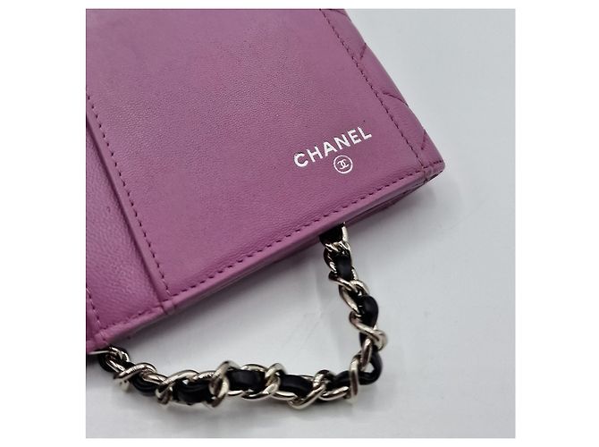 Carteira Chanel com corrente Timeless Classique acolchoada rosa Fuschia - vista 12