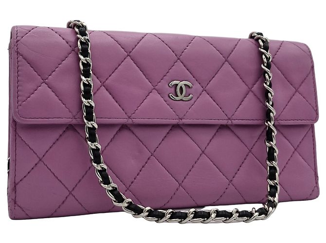 Carteira Chanel com corrente Timeless Classique acolchoada rosa Fuschia - vista 13
