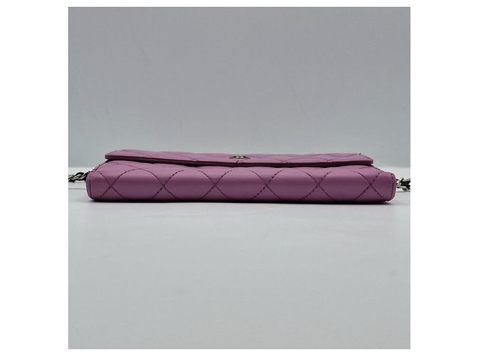 Carteira Chanel com corrente Timeless Classique acolchoada rosa Fuschia - vista 4