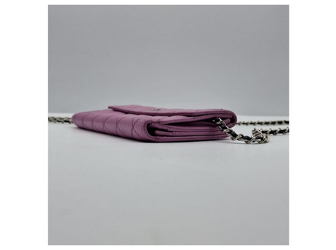 Carteira Chanel com corrente Timeless Classique acolchoada rosa Fuschia - vista 5