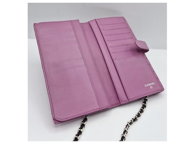 Carteira Chanel com corrente Timeless Classique acolchoada rosa Fuschia - vista 9
