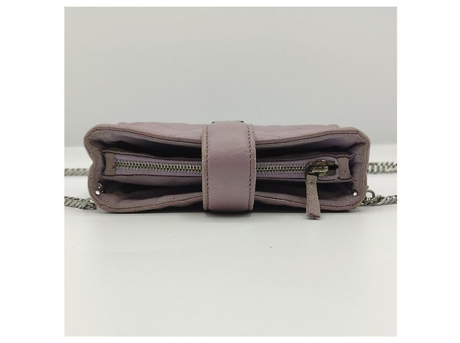 Carteira Chanel com corrente Timeless acolchoado rosa fuschia - vista 12