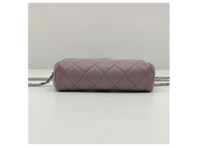 Carteira Chanel com corrente Timeless acolchoado rosa fuschia - vista 13