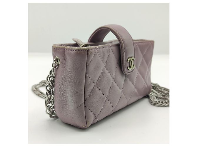 Carteira Chanel com corrente Timeless acolchoado rosa fuschia - vista 6