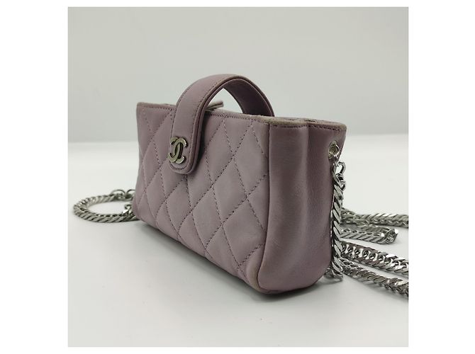 Carteira Chanel com corrente Timeless acolchoado rosa fuschia - vista 7