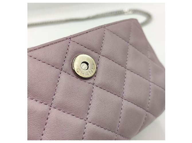Carteira Chanel com corrente Timeless acolchoado rosa fuschia - vista 9