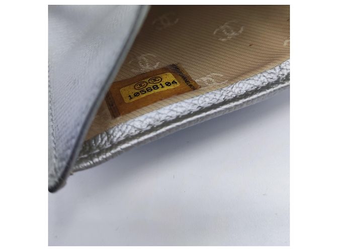 Chanel Cartera con cadena Cuero gris. Plata - vista 7