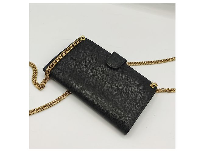 Portafoglio Chanel on Chain foderato CC in pelle martellata nera Nero - vista 15