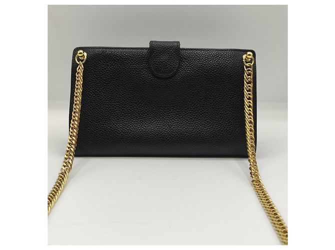 Portafoglio Chanel on Chain foderato CC in pelle martellata nera Nero - vista 3