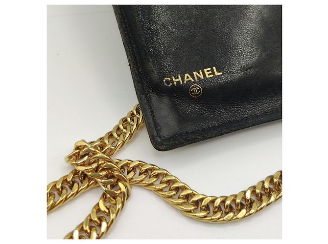 Portafoglio Chanel on Chain foderato CC in pelle martellata nera Nero - vista 7